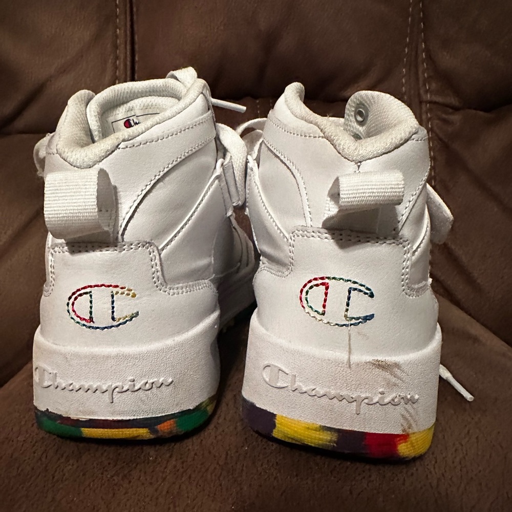 Champion Women’s White Sneakers with Multicolor Accents - Picture 4 of 5